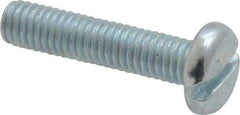 Value Collection - #10-32 UNF, 7/8" Length Under Head Slotted Drive Machine Screw - Pan Head, Grade J82 Steel, Zinc-Plated Finish, Without Washer - Eagle Tool & Supply