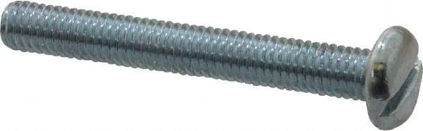 Value Collection - #10-32 UNF, 1-1/2" Length Under Head Slotted Drive Machine Screw - Pan Head, Grade J82 Steel, Zinc-Plated Finish, Without Washer - Eagle Tool & Supply