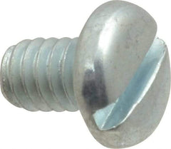 Value Collection - 1/4-20 UNC, 3/8" Length Under Head Slotted Drive Machine Screw - Pan Head, Grade J82 Steel, Zinc-Plated Finish, Without Washer - Eagle Tool & Supply
