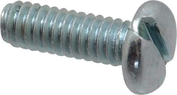 Value Collection - 1/4-20 UNC, 3/4" Length Under Head Slotted Drive Machine Screw - Pan Head, Grade 2 Steel, Zinc-Plated Finish, Without Washer - Eagle Tool & Supply