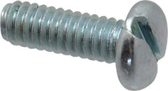 Value Collection - 1/4-20 UNC, 3/4" Length Under Head Slotted Drive Machine Screw - Pan Head, Grade 2 Steel, Zinc-Plated Finish, Without Washer - Eagle Tool & Supply