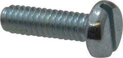 Value Collection - 1/4-20 UNC, 7/8" Length Under Head Slotted Drive Machine Screw - Pan Head, Grade J82 Steel, Zinc-Plated Finish, Without Washer - Eagle Tool & Supply