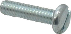 Value Collection - 1/4-20 UNC, 1" Length Under Head Slotted Drive Machine Screw - Pan Head, Grade J82 Steel, Zinc-Plated Finish, Without Washer - Eagle Tool & Supply