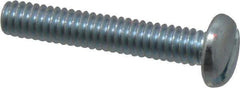 Value Collection - 1/4-20 UNC, 1-1/2" Length Under Head Slotted Drive Machine Screw - Pan Head, Grade J82 Steel, Zinc-Plated Finish, Without Washer - Eagle Tool & Supply