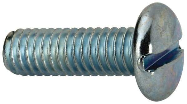 Value Collection - 5/16-18 UNC, 1" Length Under Head Slotted Drive Machine Screw - Pan Head, Grade J82 Steel, Zinc-Plated Finish, Without Washer - Eagle Tool & Supply