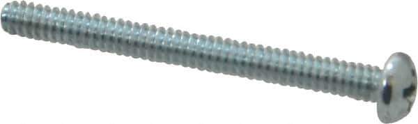 Value Collection - #6-32 UNC, 1-1/2" Length Under Head Phillips Drive Machine Screw - Pan Head, Grade 2 Steel, Zinc-Plated Finish, Without Washer - Eagle Tool & Supply