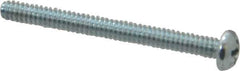 Value Collection - #6-32 UNC, 1-1/2" Length Under Head Phillips Drive Machine Screw - Pan Head, Grade 2 Steel, Zinc-Plated Finish, Without Washer - Eagle Tool & Supply