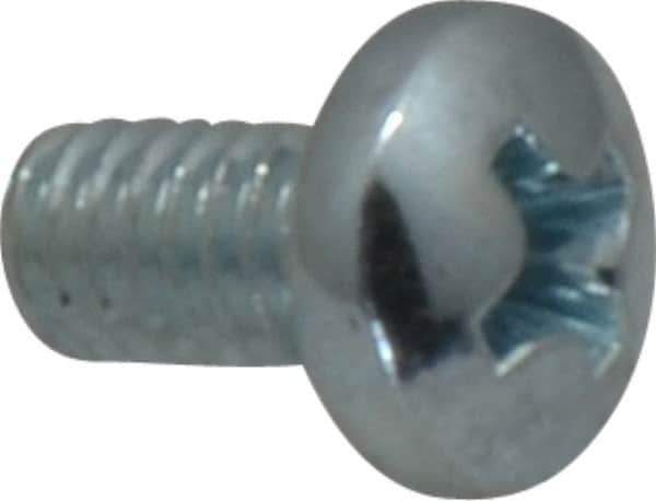 Value Collection - #8-32 UNC, 5/16" Length Under Head Phillips Drive Machine Screw - Pan Head, Grade J82 Steel, Zinc-Plated Finish, Without Washer - Eagle Tool & Supply