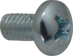 Value Collection - #8-32 UNC, 5/16" Length Under Head Phillips Drive Machine Screw - Pan Head, Grade J82 Steel, Zinc-Plated Finish, Without Washer - Eagle Tool & Supply