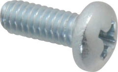 Value Collection - #8-32 UNC, 7/16" Length Under Head Phillips Drive Machine Screw - Pan Head, Grade 2 Steel, Zinc-Plated Finish, Without Washer - Eagle Tool & Supply