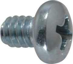 Value Collection - #10-24 UNC, 1/4" Length Under Head Phillips Drive Machine Screw - Pan Head, Grade 2 Steel, Zinc-Plated Finish, Without Washer - Eagle Tool & Supply