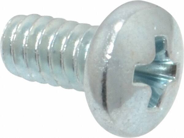 Value Collection - #10-24 UNC, 3/8" Length Under Head Phillips Drive Machine Screw - Pan Head, Grade 2 Steel, Zinc-Plated Finish, Without Washer - Eagle Tool & Supply