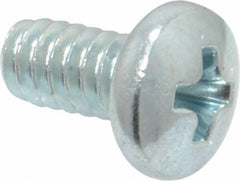Value Collection - #10-24 UNC, 3/8" Length Under Head Phillips Drive Machine Screw - Pan Head, Grade 2 Steel, Zinc-Plated Finish, Without Washer - Eagle Tool & Supply