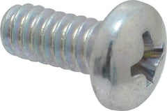 Value Collection - #10-24 UNC, 7/16" Length Under Head Phillips Drive Machine Screw - Pan Head, Grade J82 Steel, Zinc-Plated Finish, Without Washer - Eagle Tool & Supply