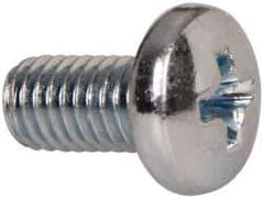 Value Collection - #10-32 UNF, 3/8" Length Under Head Phillips Drive Machine Screw - Pan Head, Grade J82 Steel, Zinc-Plated Finish, Without Washer - Eagle Tool & Supply