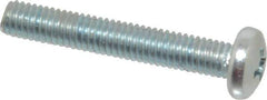 Value Collection - #10-32 UNF, 1-1/4" Length Under Head Phillips Drive Machine Screw - Pan Head, Grade 2 Steel, Zinc-Plated Finish, Without Washer - Eagle Tool & Supply