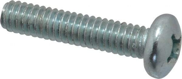 Value Collection - 1/4-20 UNC, 1-1/4" Length Under Head Phillips Drive Machine Screw - Pan Head, Grade 2 Steel, Zinc-Plated Finish, Without Washer - Eagle Tool & Supply