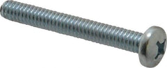 Value Collection - 1/4-20 UNC, 2" Length Under Head Phillips Drive Machine Screw - Pan Head, Grade 2 Steel, Zinc-Plated Finish, Without Washer - Eagle Tool & Supply