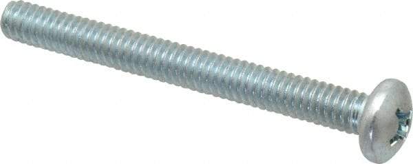 Value Collection - 1/4-20 UNC, 2-1/2" Length Under Head Phillips Drive Machine Screw - Pan Head, Grade 2 Steel, Zinc-Plated Finish, Without Washer - Eagle Tool & Supply