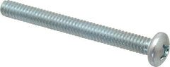 Value Collection - 1/4-20 UNC, 2-1/2" Length Under Head Phillips Drive Machine Screw - Pan Head, Grade 2 Steel, Zinc-Plated Finish, Without Washer - Eagle Tool & Supply