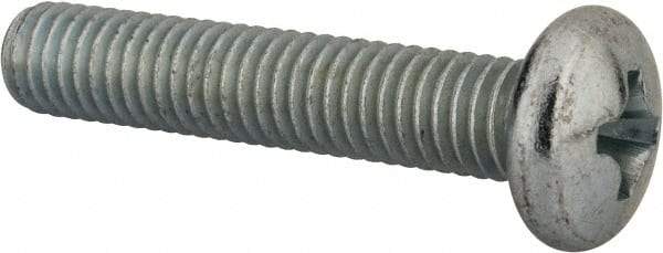 Value Collection - 3/8-16 UNC, 2" Length Under Head Phillips Drive Machine Screw - Pan Head, Grade 2 Steel, Zinc-Plated Finish, Without Washer - Eagle Tool & Supply
