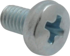 Value Collection - M3x0.50, 5mm Length Under Head Phillips Drive Machine Screw - Pan Head, Grade 4.8 Steel, Zinc-Plated Finish, Without Washer - Eagle Tool & Supply