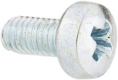 Value Collection - M3x0.50, 6mm Length Under Head Phillips Drive Machine Screw - Pan Head, Grade 4.8 Steel, Zinc-Plated Finish, Without Washer - Eagle Tool & Supply