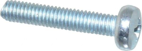 Value Collection - M3x0.50, 16mm Length Under Head Phillips Drive Machine Screw - Pan Head, Grade 4.8 Steel, Zinc-Plated Finish, Without Washer - Eagle Tool & Supply