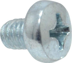 Value Collection - M4x0.70, 5mm Length Under Head Phillips Drive Machine Screw - Pan Head, Grade 4.8 Steel, Zinc-Plated Finish, Without Washer - Eagle Tool & Supply