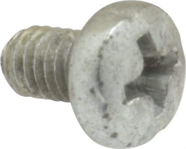 Value Collection - M4x0.70, 6mm Length Under Head Phillips Drive Machine Screw - Pan Head, Grade 4.8 Steel, Zinc-Plated Finish, Without Washer - Eagle Tool & Supply