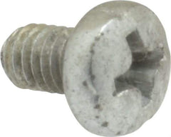 Value Collection - M4x0.70, 6mm Length Under Head Phillips Drive Machine Screw - Pan Head, Grade 4.8 Steel, Zinc-Plated Finish, Without Washer - Eagle Tool & Supply