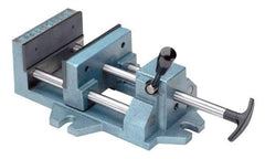 Palmgren - 8" Jaw Opening Capacity x 1-5/8" Throat Depth, Horizontal Drill Press Vise - 8" Wide Jaw, Stationary Base, Standard Speed, 19-1/2" OAL x 4-1/2" Overall Height - Eagle Tool & Supply