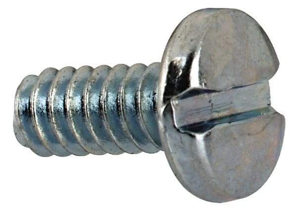 Value Collection - #4-40 UNC, 1/4" Length Under Head Slotted Drive Machine Screw - Binding Head, Grade J82 Steel, Zinc-Plated Finish, Without Washer - Eagle Tool & Supply