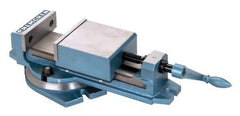 Palmgren - 6" Jaw Width, 6" Jaw Opening Capacity, Horizontal Swivel Machine Vise - Manual Operation, 1 Station, 20-1/8" Long x 2" Deep, 2-1/8" Jaw Height - Eagle Tool & Supply