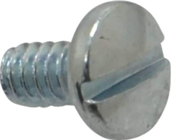 Value Collection - #6-32 UNC, 1/4" Length Under Head Slotted Drive Machine Screw - Binding Head, Grade J82 Steel, Zinc-Plated Finish, Without Washer - Eagle Tool & Supply