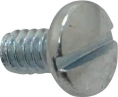 Value Collection - #6-32 UNC, 1/4" Length Under Head Slotted Drive Machine Screw - Binding Head, Grade J82 Steel, Zinc-Plated Finish, Without Washer - Eagle Tool & Supply
