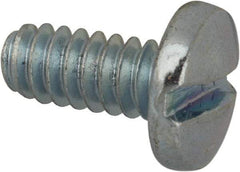 Value Collection - #6-32 UNC, 5/16" Length Under Head Slotted Drive Machine Screw - Binding Head, Grade J82 Steel, Zinc-Plated Finish, Without Washer - Eagle Tool & Supply