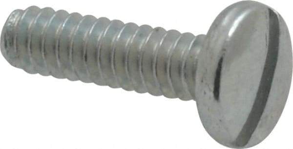 Value Collection - #6-32 UNC, 1/2" Length Under Head Slotted Drive Machine Screw - Binding Head, Grade J82 Steel, Zinc-Plated Finish, Without Washer - Eagle Tool & Supply