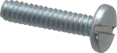 Value Collection - #6-32 UNC, 5/8" Length Under Head Slotted Drive Machine Screw - Binding Head, Grade J82 Steel, Zinc-Plated Finish, Without Washer - Eagle Tool & Supply