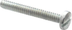 Value Collection - #6-32 UNC, 1" Length Under Head Slotted Drive Machine Screw - Binding Head, Grade J82 Steel, Zinc-Plated Finish, Without Washer - Eagle Tool & Supply
