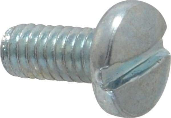 Value Collection - #8-32 UNC, 3/8" Length Under Head Slotted Drive Machine Screw - Binding Head, Grade J82 Steel, Zinc-Plated Finish, Without Washer - Eagle Tool & Supply