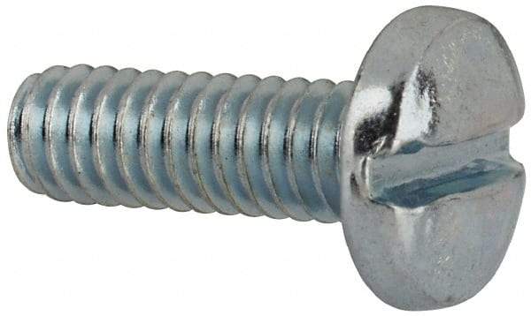 Value Collection - #8-32 UNC, 1/2" Length Under Head Slotted Drive Machine Screw - Binding Head, Grade J82 Steel, Zinc-Plated Finish, Without Washer - Eagle Tool & Supply