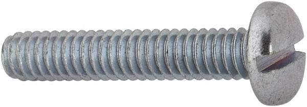 Value Collection - #8-32 UNC, 7/8" Length Under Head Slotted Drive Machine Screw - Binding Head, Grade J82 Steel, Zinc-Plated Finish, Without Washer - Eagle Tool & Supply