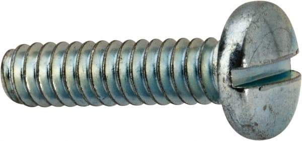 Value Collection - #10-24 UNC, 3/4" Length Under Head Slotted Drive Machine Screw - Binding Head, Grade J82 Steel, Zinc-Plated Finish, Without Washer - Eagle Tool & Supply