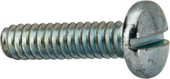 Value Collection - #10-24 UNC, 3/4" Length Under Head Slotted Drive Machine Screw - Binding Head, Grade J82 Steel, Zinc-Plated Finish, Without Washer - Eagle Tool & Supply