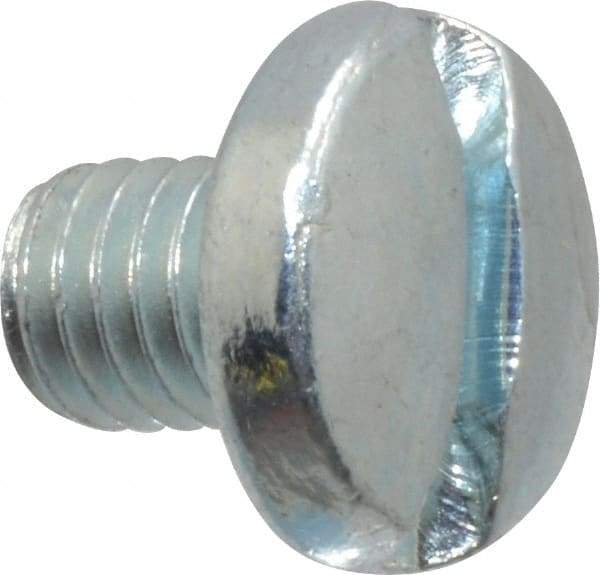 Value Collection - #10-32 UNF, 1/4" Length Under Head Slotted Drive Machine Screw - Binding Head, Grade J82 Steel, Zinc-Plated Finish, Without Washer - Eagle Tool & Supply