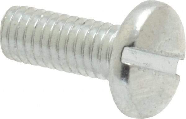 Value Collection - #10-32 UNF, 1/2" Length Under Head Slotted Drive Machine Screw - Binding Head, Grade J82 Steel, Zinc-Plated Finish, Without Washer - Eagle Tool & Supply