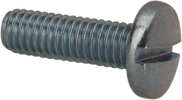 Value Collection - #10-32 UNF, 5/8" Length Under Head Slotted Drive Machine Screw - Binding Head, Grade J82 Steel, Zinc-Plated Finish, Without Washer - Eagle Tool & Supply