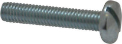 Value Collection - #10-32 UNF, 1" Length Under Head Slotted Drive Machine Screw - Binding Head, Grade J82 Steel, Zinc-Plated Finish, Without Washer - Eagle Tool & Supply