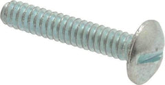 Value Collection - #6-32 UNC, 3/4" Length Under Head Slotted Drive Machine Screw - Truss Head, Grade 2 Steel, Zinc-Plated Finish, Without Washer - Eagle Tool & Supply